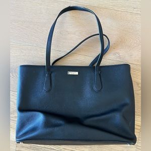 Kate Spade Tote Bag Handbag - Large Black Saffiano Leather w/ Zip-Top Component